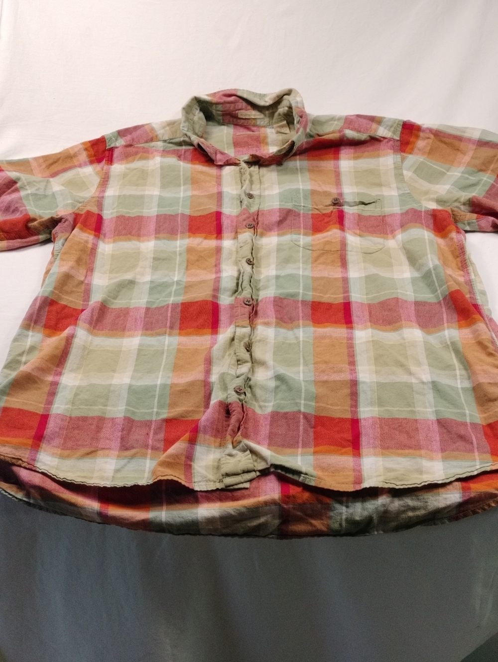 Field & Stream Mens Multi-Color Plaid Button-Down Shirt Size XLT
